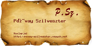 Pávay Szilveszter névjegykártya